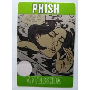 Phish Backstage Music Pass Original 1997 Alternative Rock Great Pop Art Green